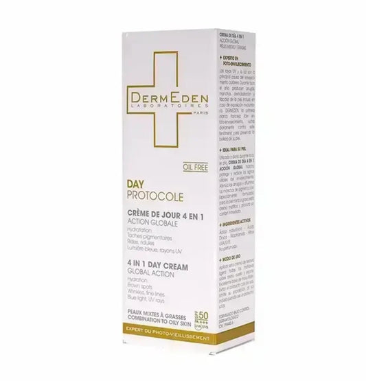 DAY PROTOCOLE 4 IN 1 OILFREE SPF50 DERMEDEN