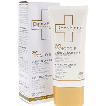 DAY PROTOCOLE 4 IN 1 DAY CREAM DRY SKIN SPF50 DERMEDEN