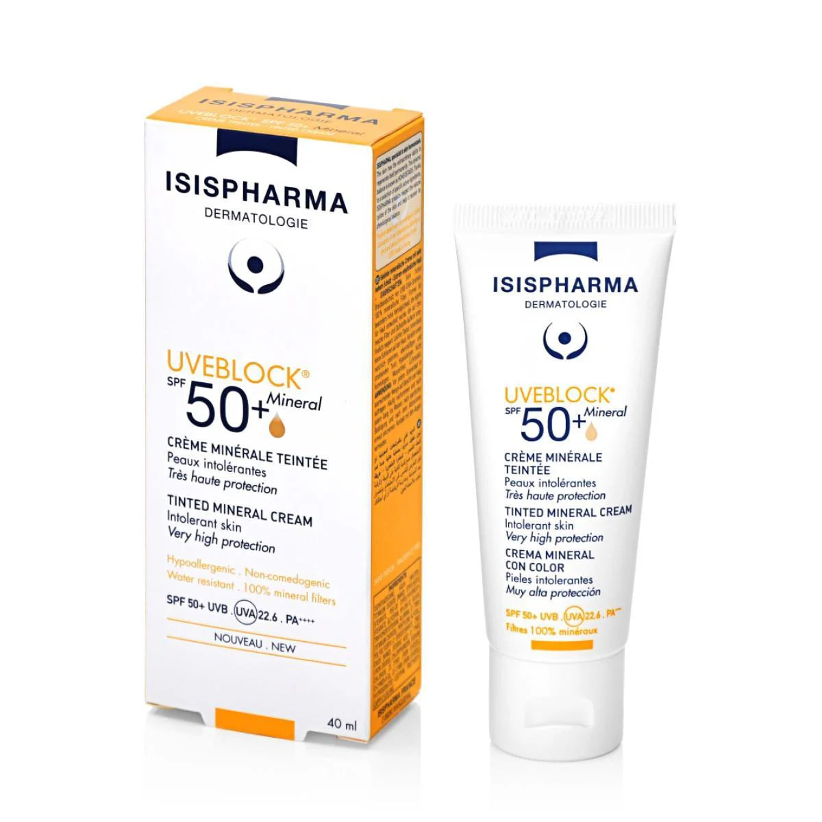 UVEBLOCK SPF50 MINERAL TINTED 40ML ISIS PHARMA